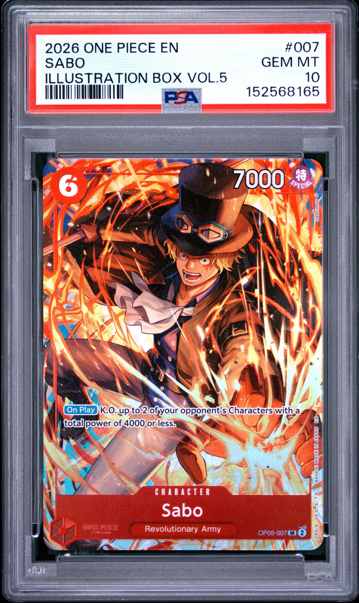2026 One Piece Promos Sabo Illustration Box Vol.5 #007 PSA 10 — PSA 152568165 — front