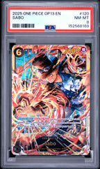2025 One Piece Op13-Carrying on His Will Sabo #120 PSA 8 — PSA 152568169 — front
