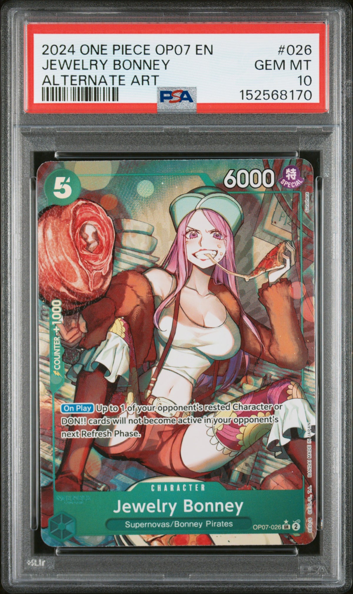 2024 One Piece Op07-500 Years in the Future Jewelry Bonney Alternate Art #026 PSA 10 — PSA 152568170 — front