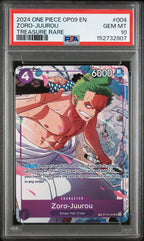 2024 One Piece Op09-Emperors in the New World Zoro-Juurou Treasure Rare #004 PSA 10 — PSA 152732807 — front
