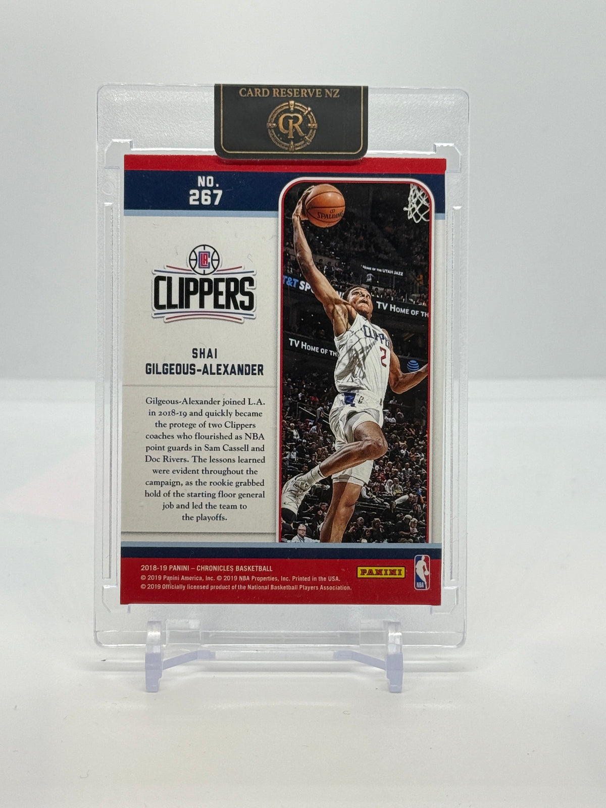 Shai Gilgeous-Alexander 2018-19 Panini Chronicles Marquee Base Rookie #267 — back
