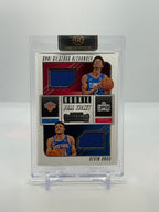 Front of 2018-19 Panini Contenders Shai Gilgeous-Alexander and Kevin Knox Rookie Dual Ticket #RD-KS