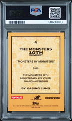 2025 Topps Chrome Labubu 10th Anniversary Monsters by Monsters Artist Facsimile #4 – PSA 9 — PSA cert 148213861 — back