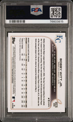 2022 Topps Chrome Update Bobby Witt Jr. Purple Refractor #USC35 — PSA 9 — PSA cert 76603815 — back
