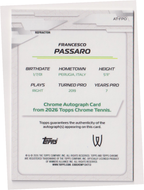 Francesco Passaro — #AT-FPO Refractor Auto RC — back