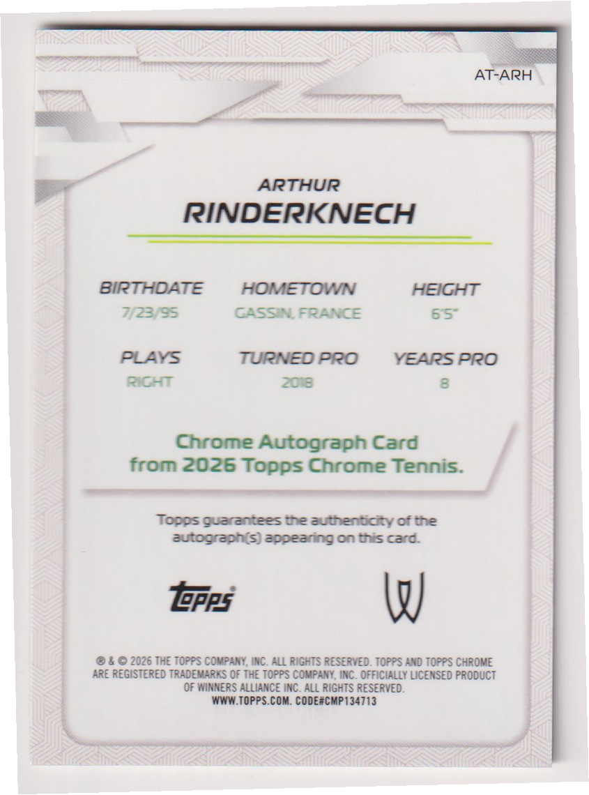 Arthur Rinderknech — #AT-ARH Geometric Refractor Auto — back