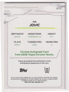 2026 Topps Chrome Tennis Iva Jovic Base Autograph #AT-IJC, back