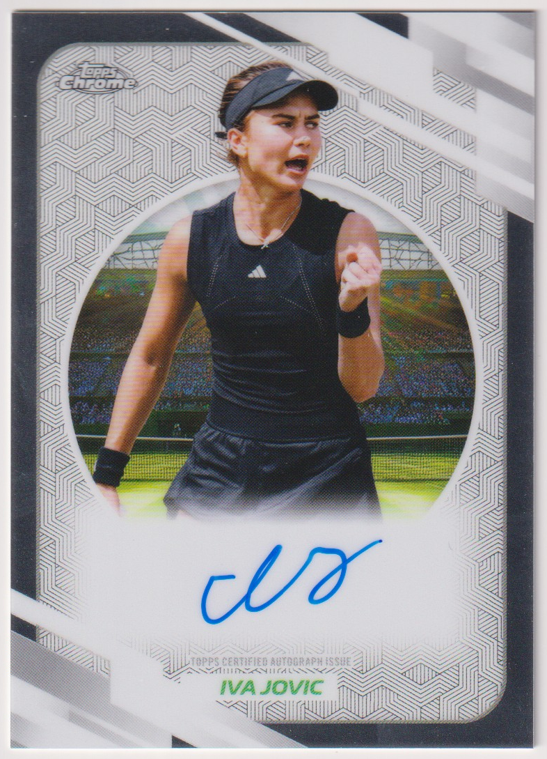 2026 Topps Chrome Tennis Iva Jovic Base Autograph #AT-IJC, front