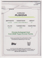 2026 Topps Chrome Tennis Karolina Pliskova Refractor Autograph #AO-KPA, back