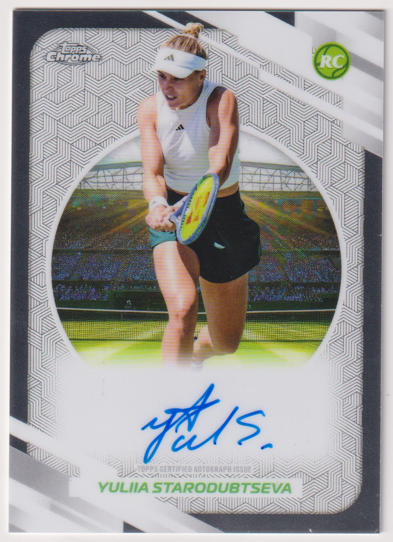 2026 Topps Chrome Tennis Yuliia Starodubtseva Base Autograph RC #AT-ASA, front