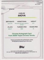 2026 Topps Chrome Tennis Carlos Moya Refractor Autograph #AO-CMA, back