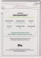 2026 Topps Chrome Tennis Lindsay Davenport Geometric Refractor Autograph #AO-LDT, back