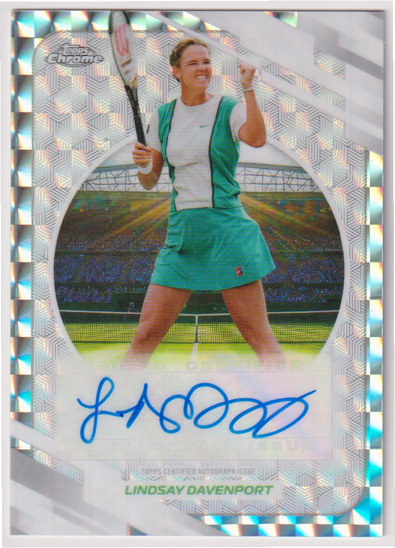 2026 Topps Chrome Tennis Lindsay Davenport Geometric Refractor Autograph #AO-LDT, front