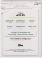 2026 Topps Chrome Tennis Andre Agassi Geometric Refractor Autograph #AO-AAI, back
