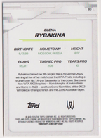 2026 Topps Chrome Tennis Elena Rybakina Yellow Refractor #80 202/275, back