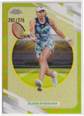 2026 Topps Chrome Tennis Elena Rybakina Yellow Refractor #80 202/275, front