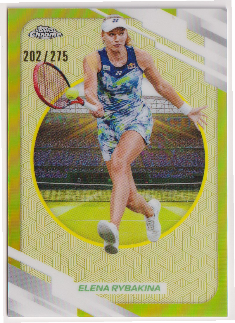 2026 Topps Chrome Tennis Elena Rybakina Yellow Refractor #80 202/275 ...