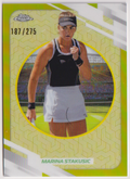 2026 Topps Chrome Tennis Marina Stakusic Yellow Refractor #165 187/275, front