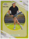 2026 Topps Chrome Tennis Max Purcell Yellow Refractor #157 194/275, front