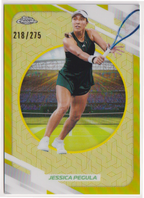 2026 Topps Chrome Tennis Jessica Pegula Yellow Refractor #75 218/275, front