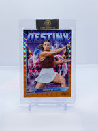 2026 Topps Chrome Tennis Emma Navarro Destiny Orange Geometric Refractor #DTY-NAV 09/25 — front