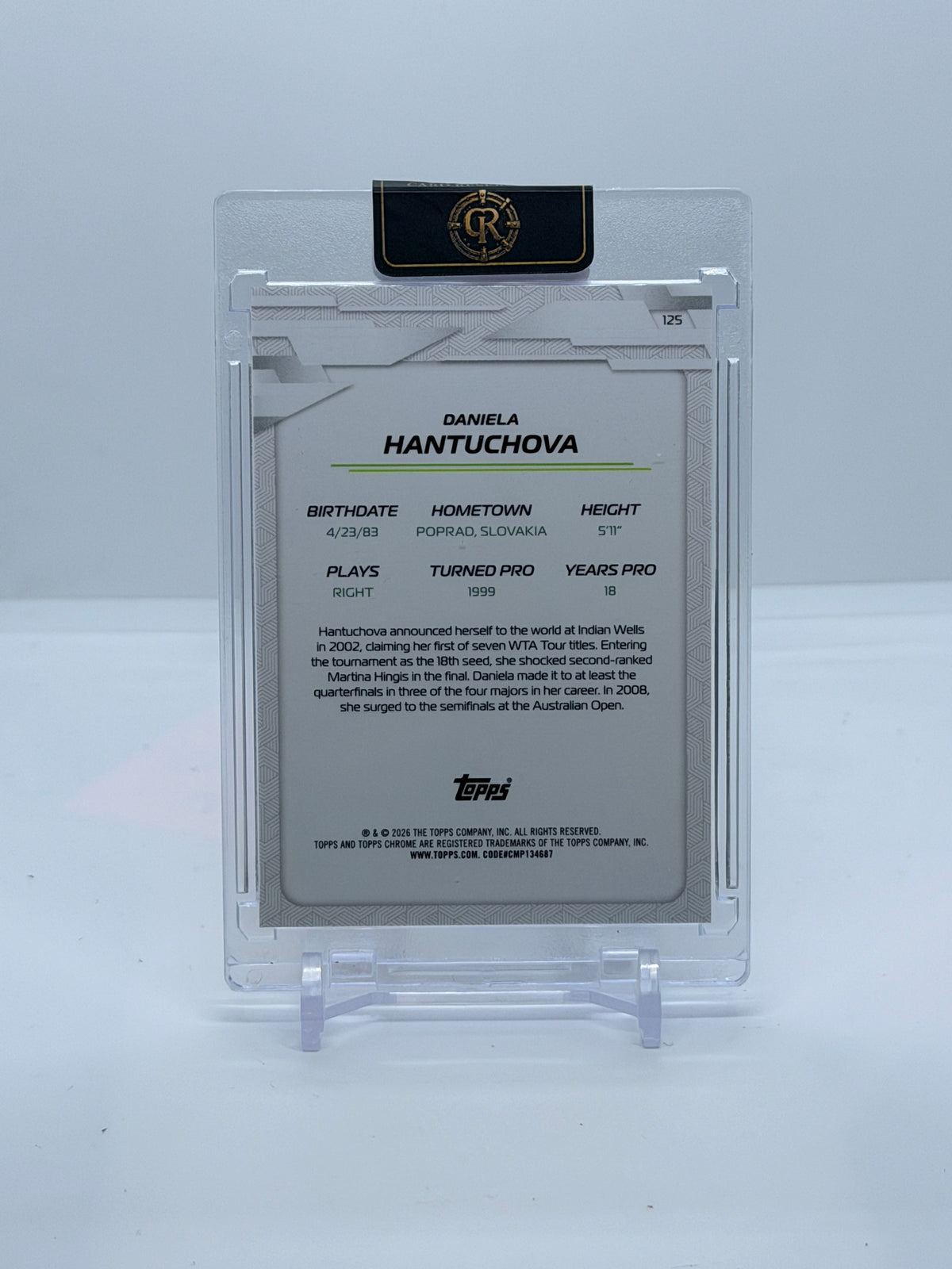 2026 Topps Chrome Tennis Daniela Hantuchova Orange Geometric Refractor #125 12/25 — back