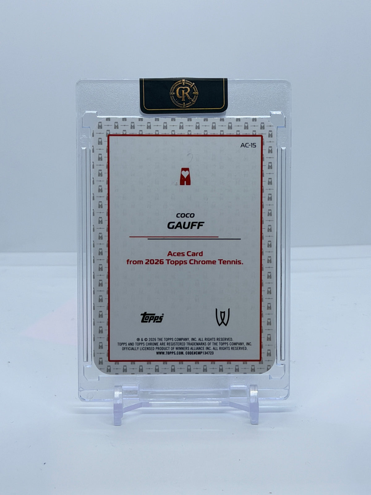 2026 Topps Chrome Tennis Coco Gauff Aces SP Case Hit #AC-15 — back