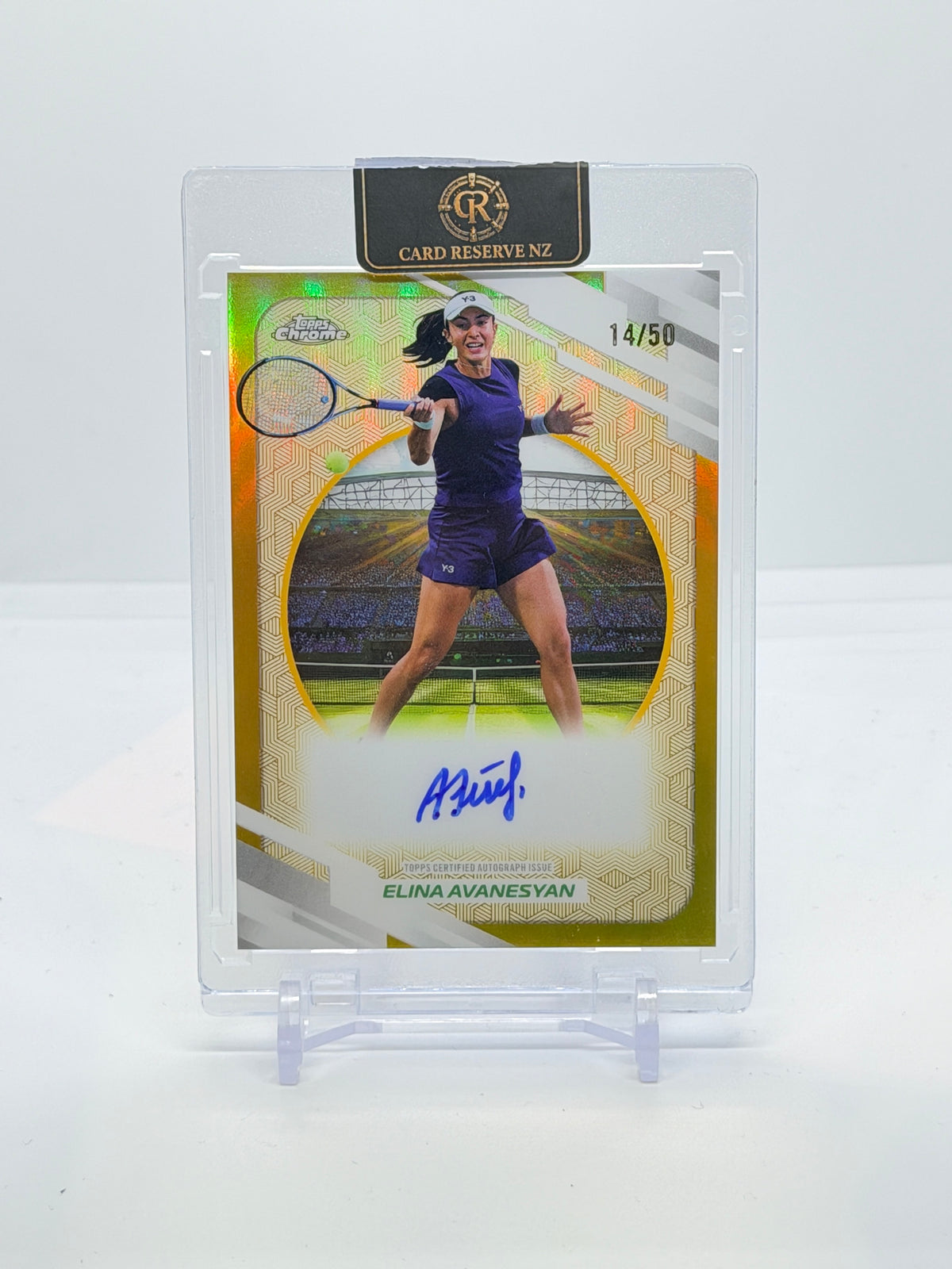 2026 Topps Chrome Tennis Elina Avanesyan Gold Refractor Autograph #AT-EAN 14/50 — front