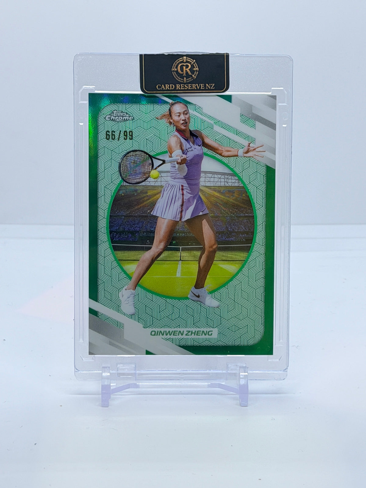 2026 Topps Chrome Tennis Qinwen Zheng Green Refractor #20 66/99 — front