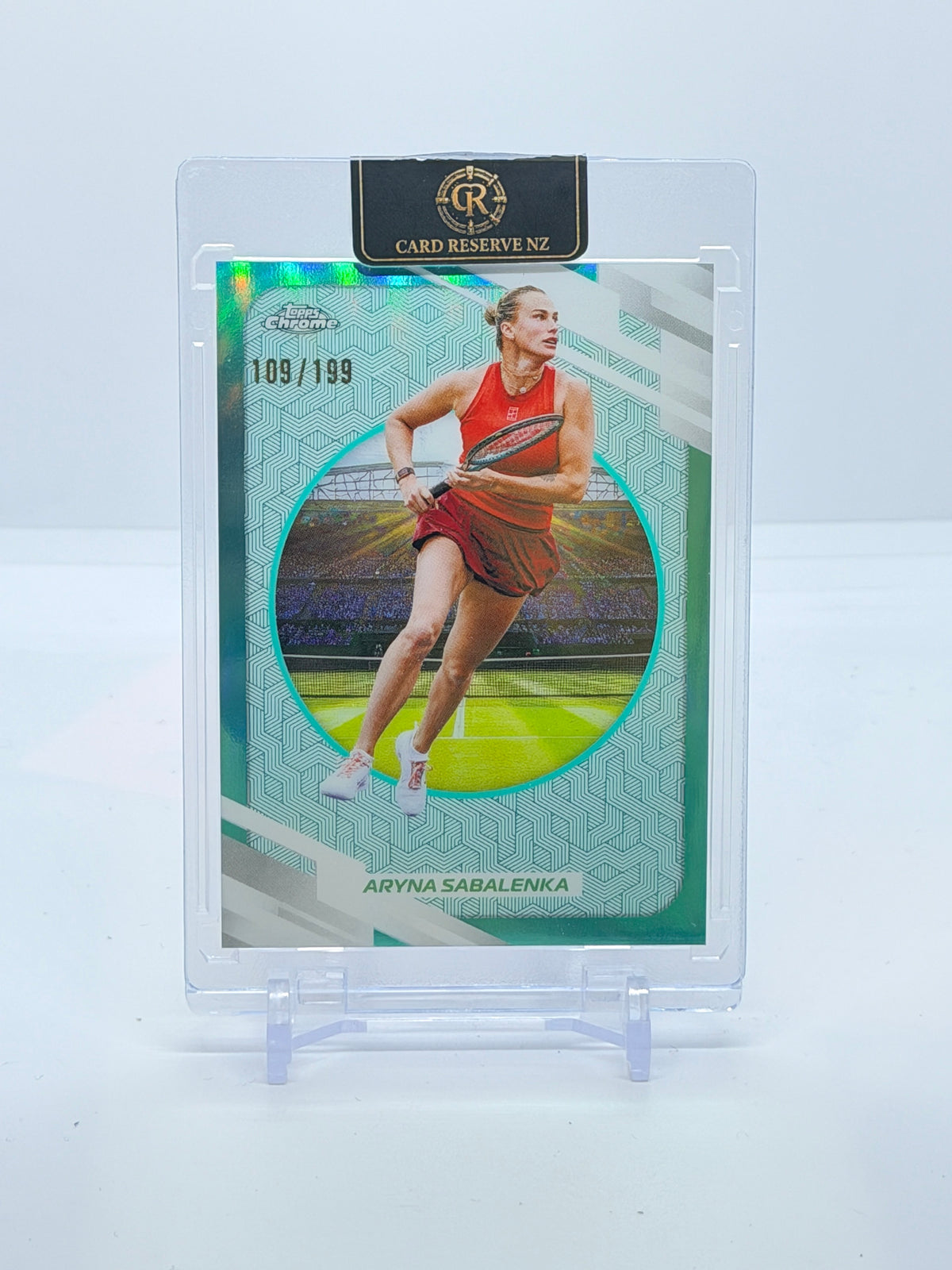 2026 Topps Chrome Tennis Aryna Sabalenka Aqua Refractor #25 109/199 — front