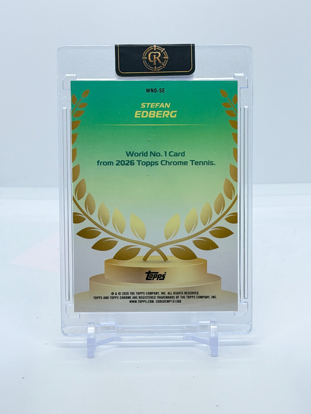 2026 Topps Chrome Tennis Stefan Edberg World Number 1 Gold Refractor #WNO-SE 17/50 — back