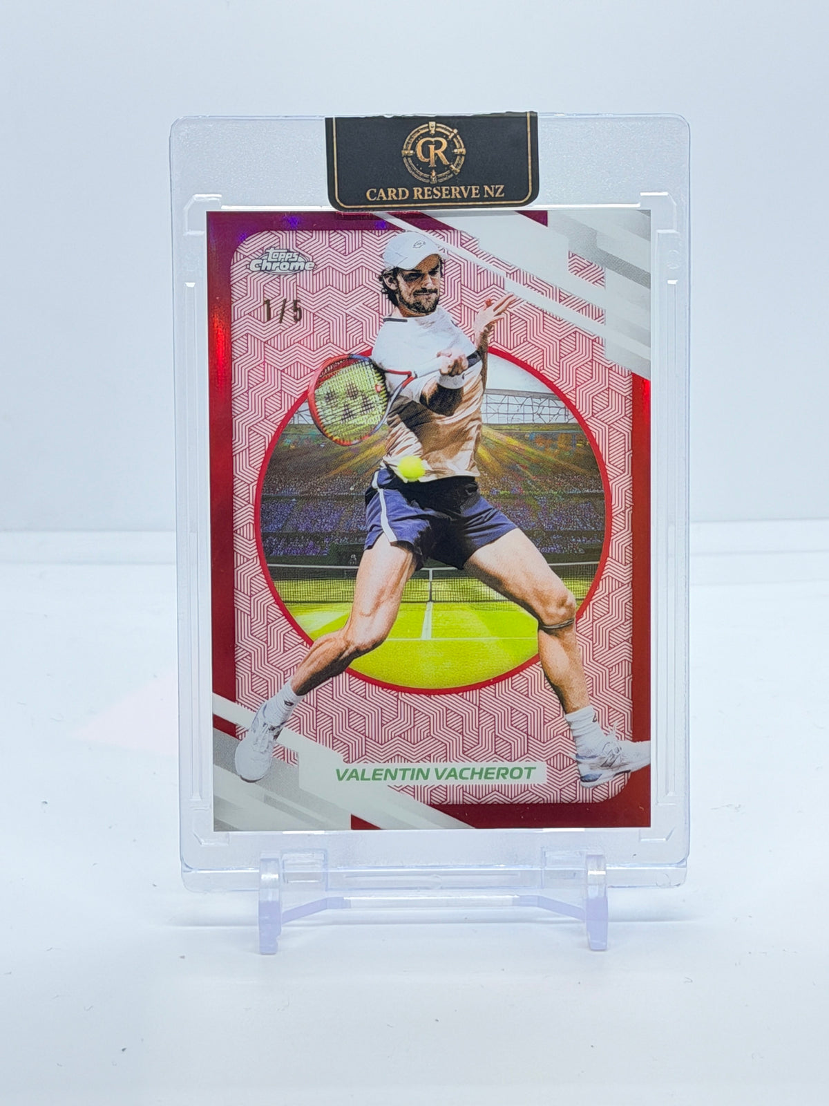 2026 Topps Chrome Tennis Valentin Vacherot Red Refractor #91 1/5 — front