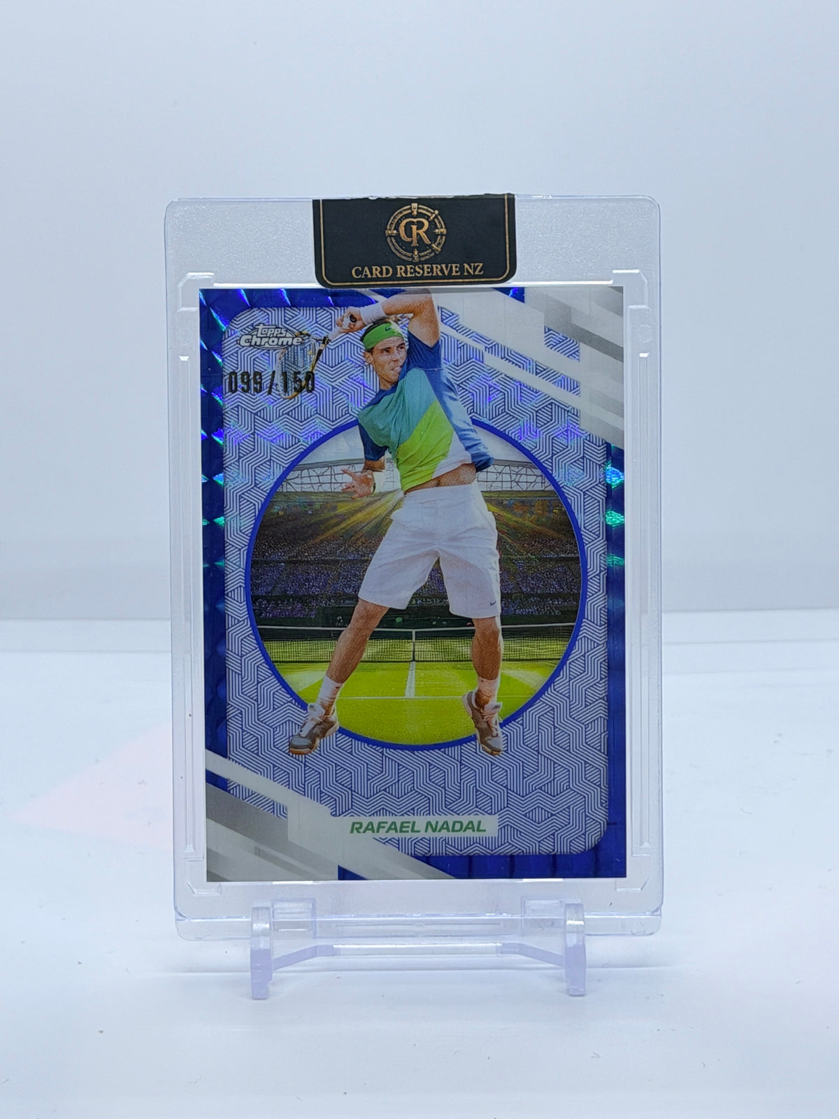 2026 Topps Chrome Tennis Rafael Nadal Blue Geometric Refractor #27 099/150 — front