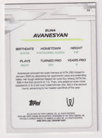 2026 Topps Chrome Tennis Elina Avanesyan Blue Refractor 023/150 — back