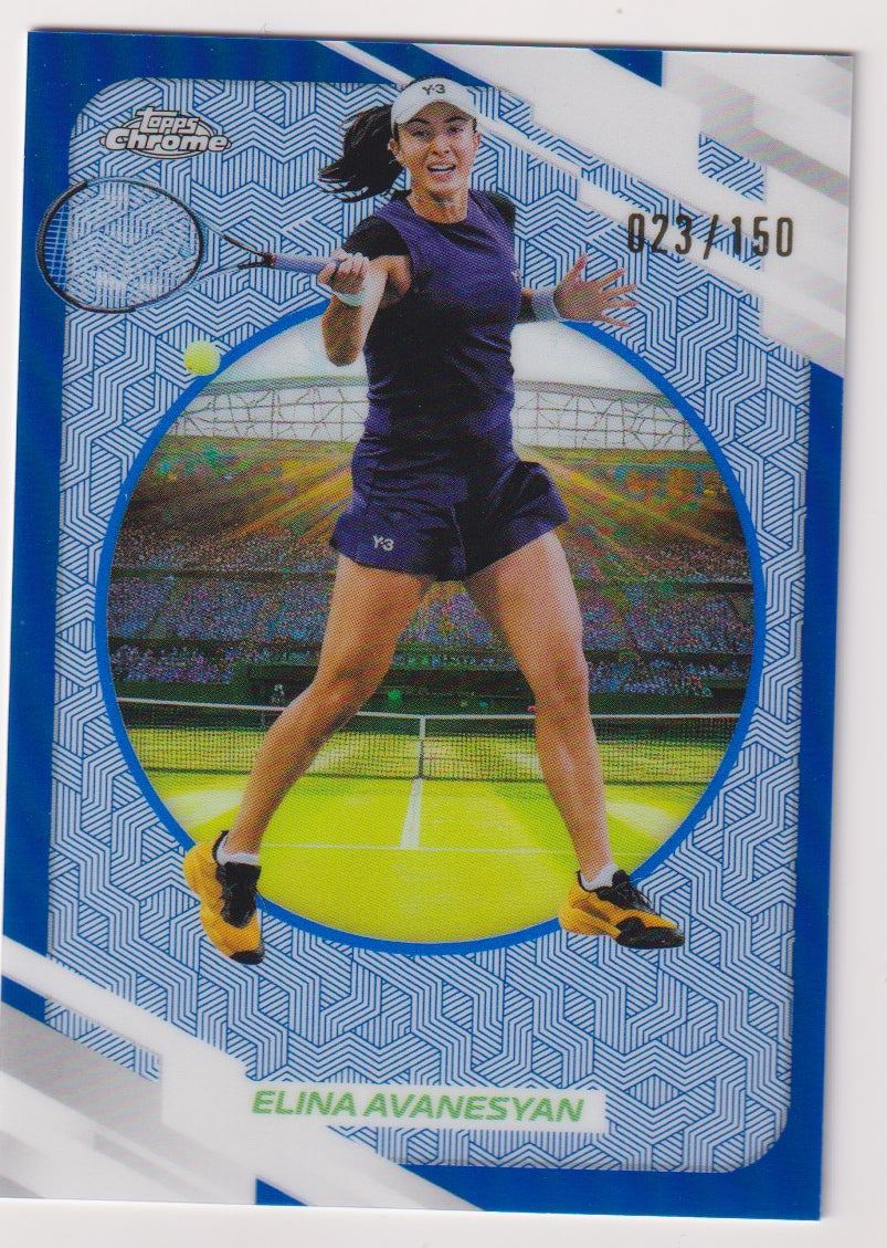 2026 Topps Chrome Tennis Elina Avanesyan Blue Refractor 023/150 — front