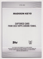 2026 Topps Chrome Tennis Madison Keys Captured Blue Refractor 123/150 — back