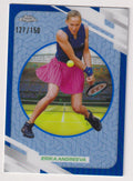 2026 Topps Chrome Tennis Erika Andreeva Blue Refractor 127/150 — front