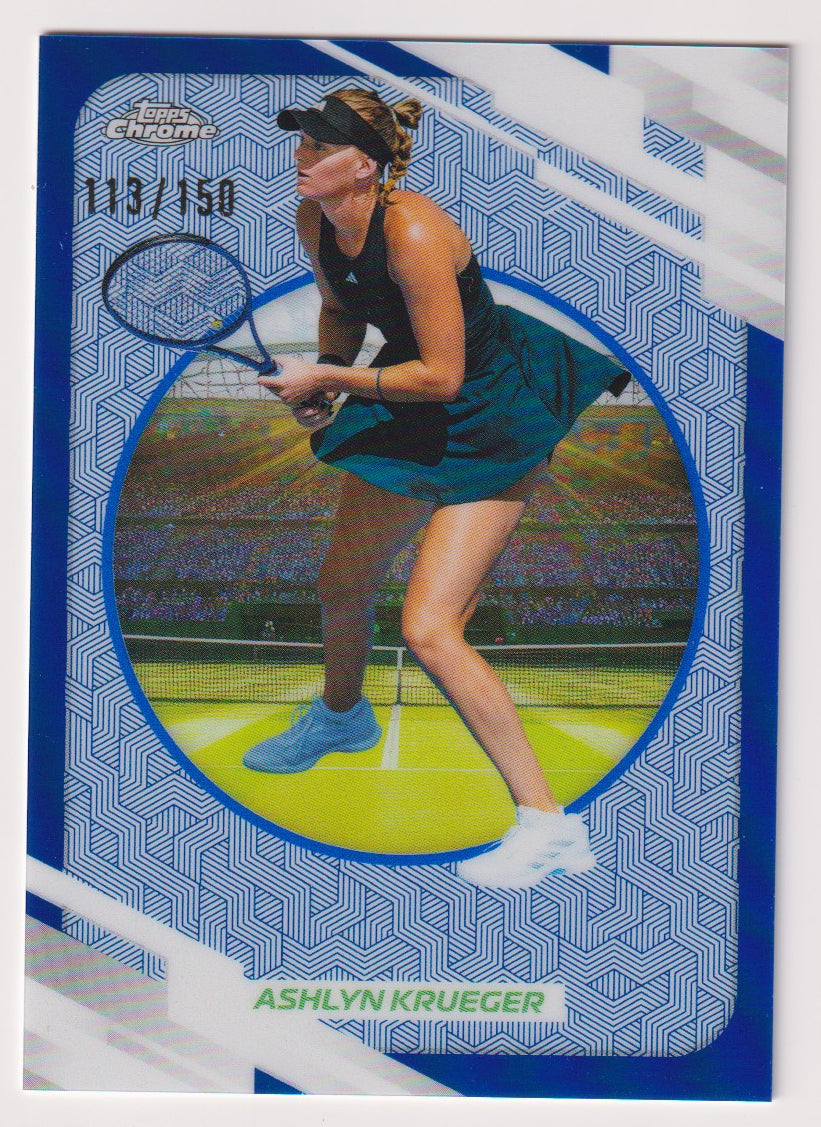2026 Topps Chrome Tennis Ashlyn Krueger Blue Refractor 113/150 — front