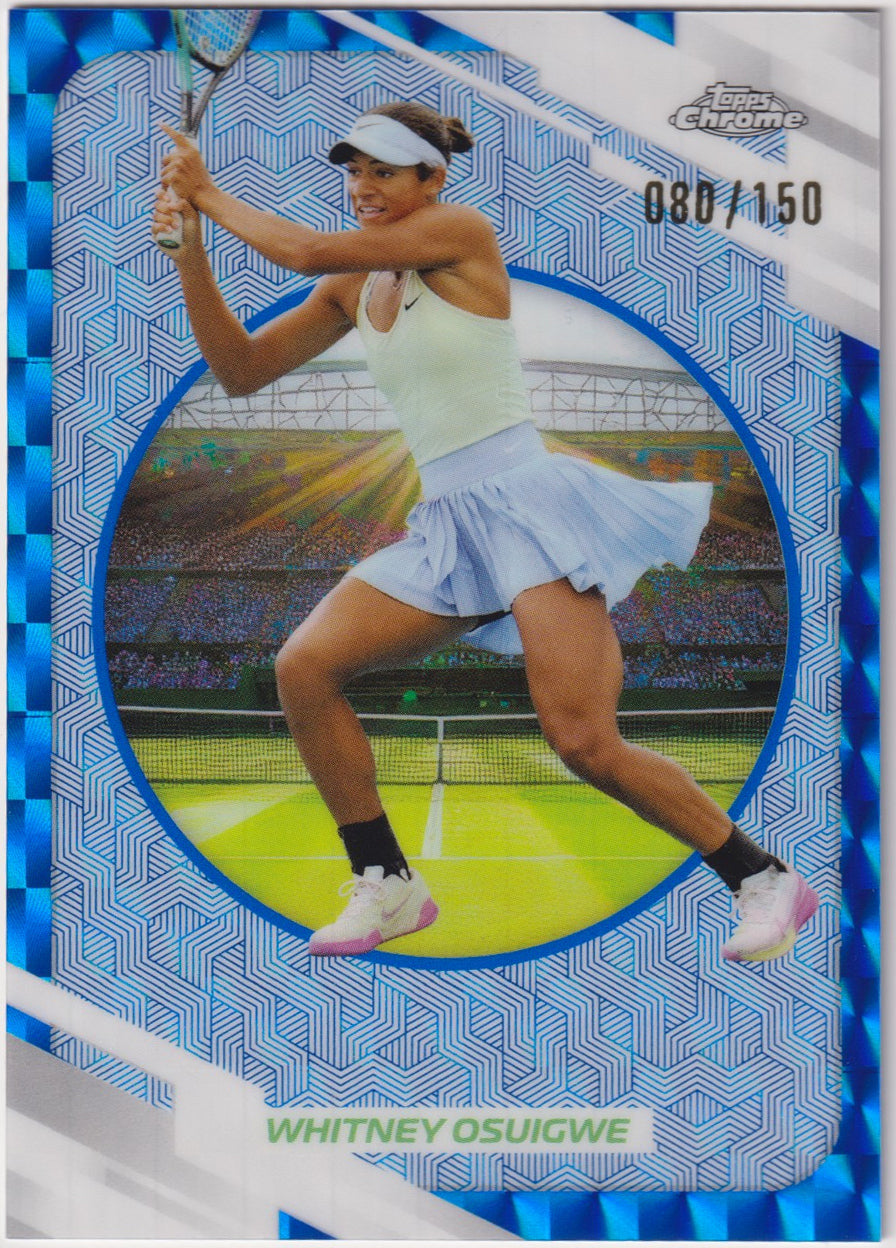 2026 Topps Chrome Tennis Whitney Osuigwe Blue Geometric Refractor 080/150 — front