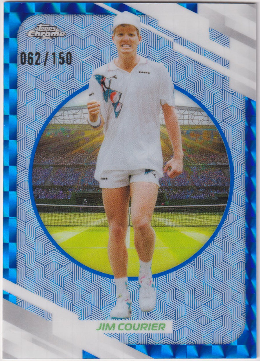 2026 Topps Chrome Tennis Jim Courier Blue Geometric Refractor 062/150 — front