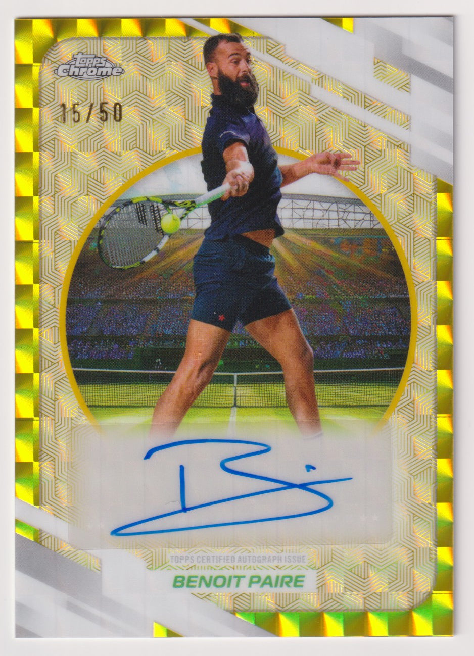 Benoit Paire Gold Geometric Refractor Autograph 15/50 front