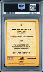 2025 Topps Chrome Labubu 10th Anniversary Monsters by Monsters Purple Refractor #4 – PSA 9 — PSA cert 148213862 — back