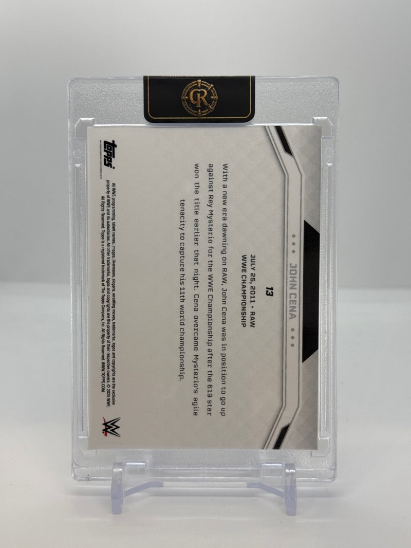 2025 Topps Commemorative Collection WWE John Cena #13 - 11th World Title 35/99 - Raw - back
