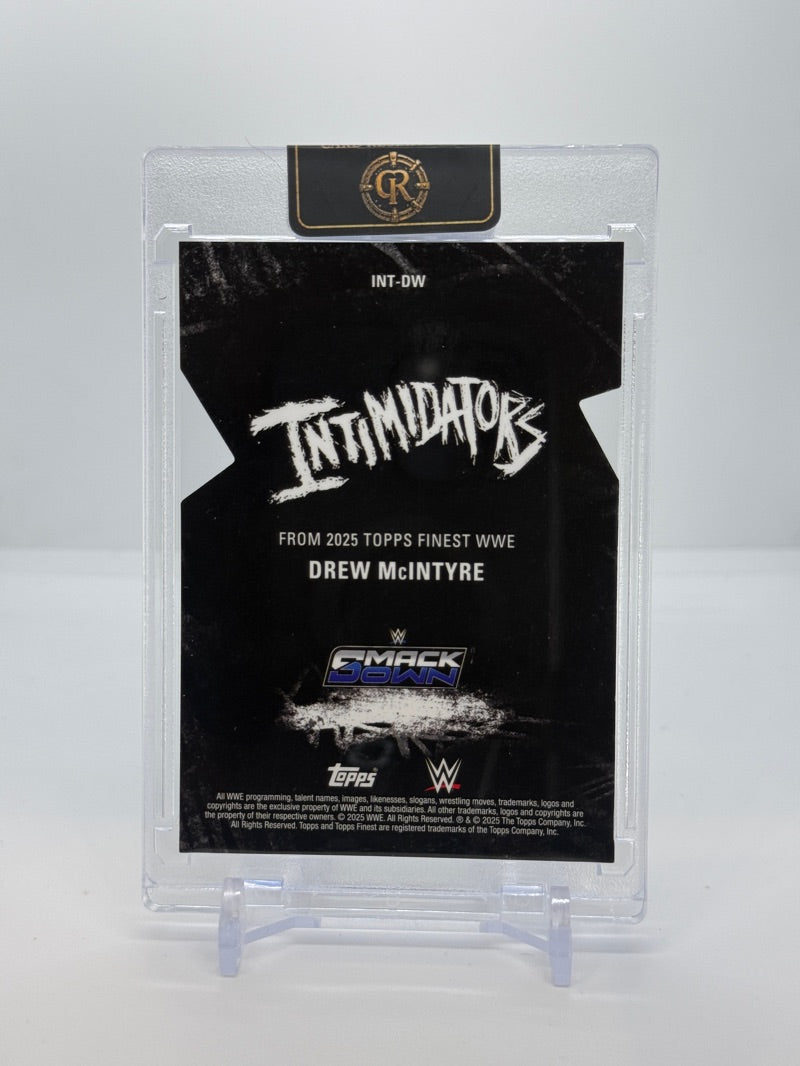 2025 Topps Finest WWE Drew McIntyre Die Cut 75 #INT-DW - Intimidators Die Cut 51/75 - Raw - back