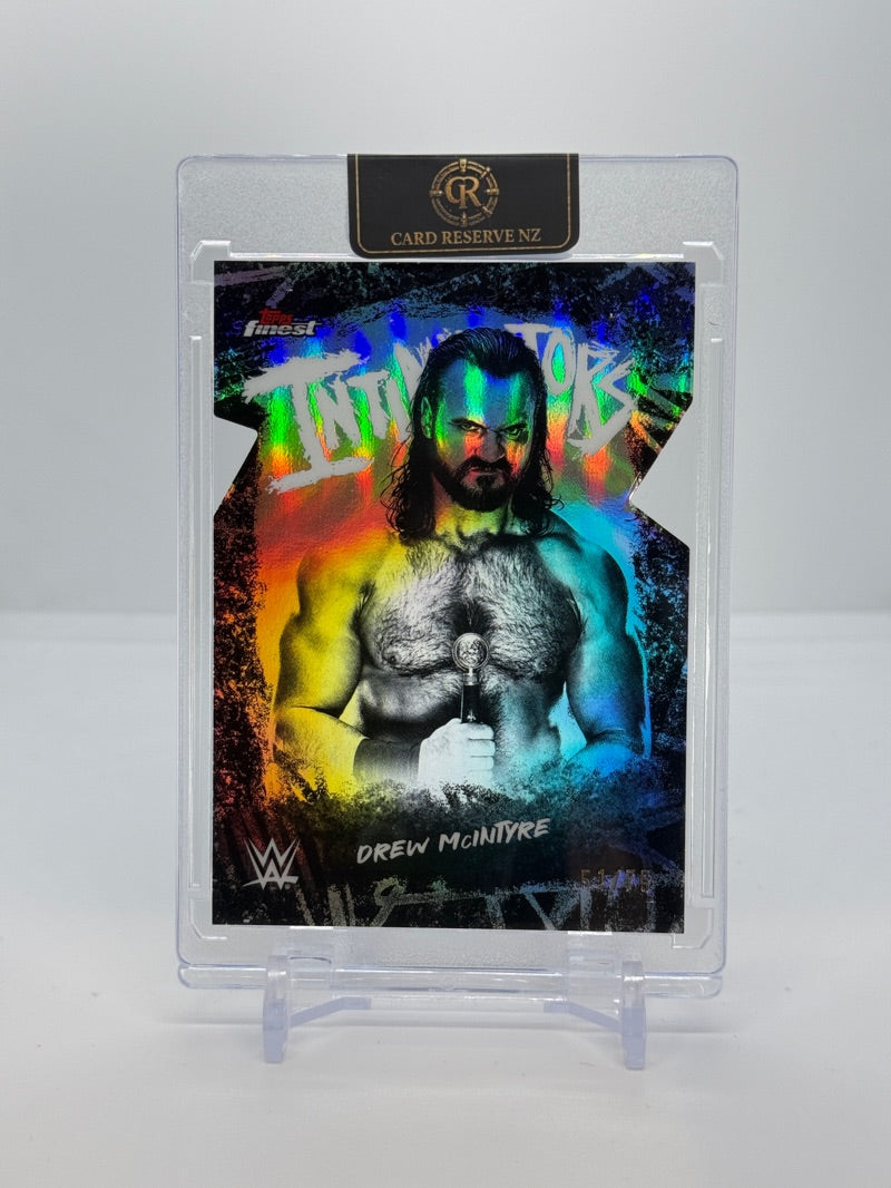 2025 Topps Finest WWE Drew McIntyre Die Cut 75 #INT-DW - Intimidators Die Cut 51/75 - Raw - front