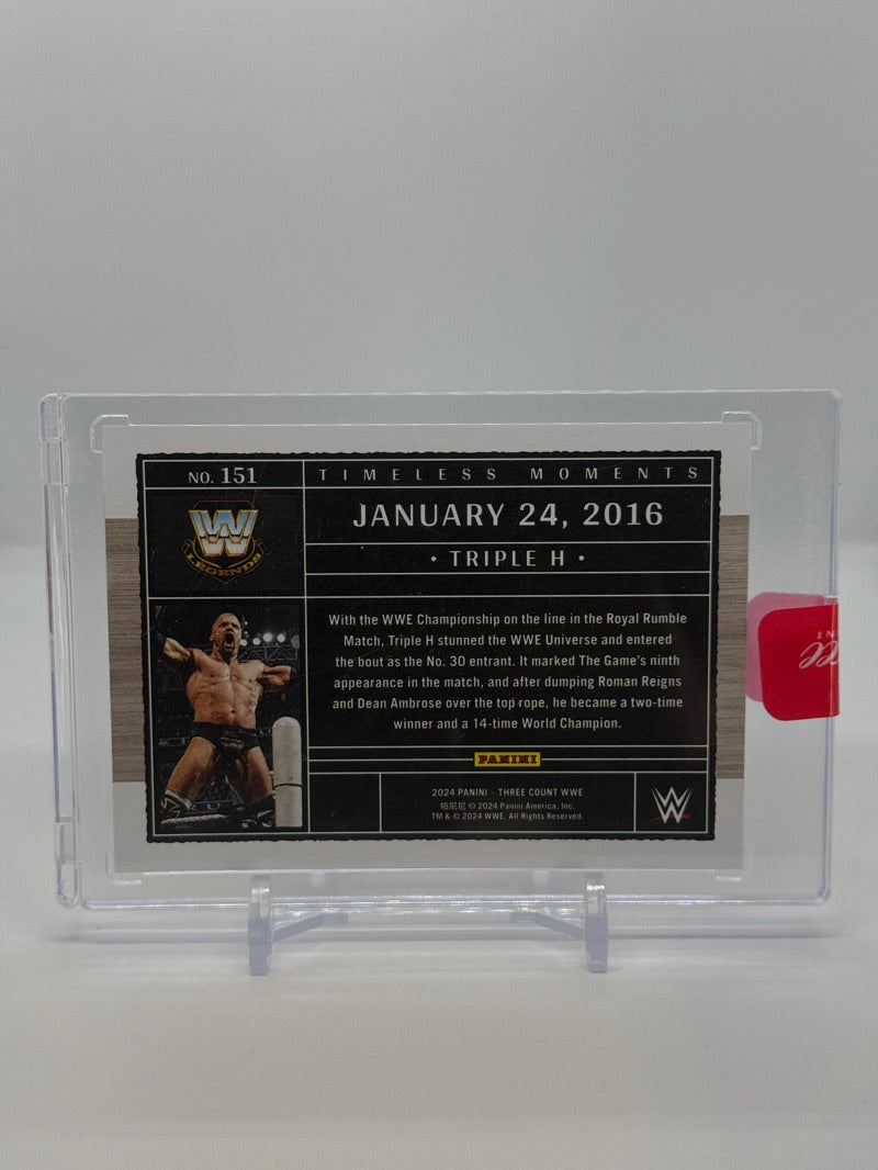 2024 Panini Three Count WWE Triple H #151 - Gold Timeless Moments 07/10 - Raw - back