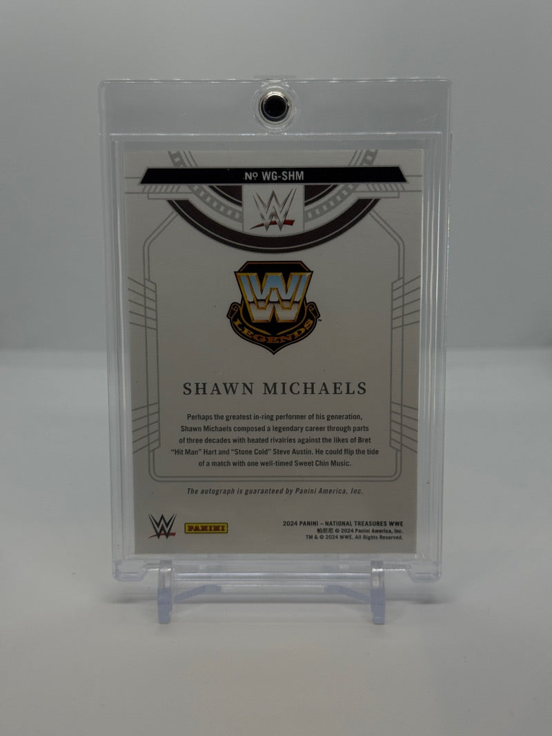 2024 Panini National Treasures WWE Shawn Michaels #WG-SHM - Greatest Signatures Emerald 5/5 - Raw - back