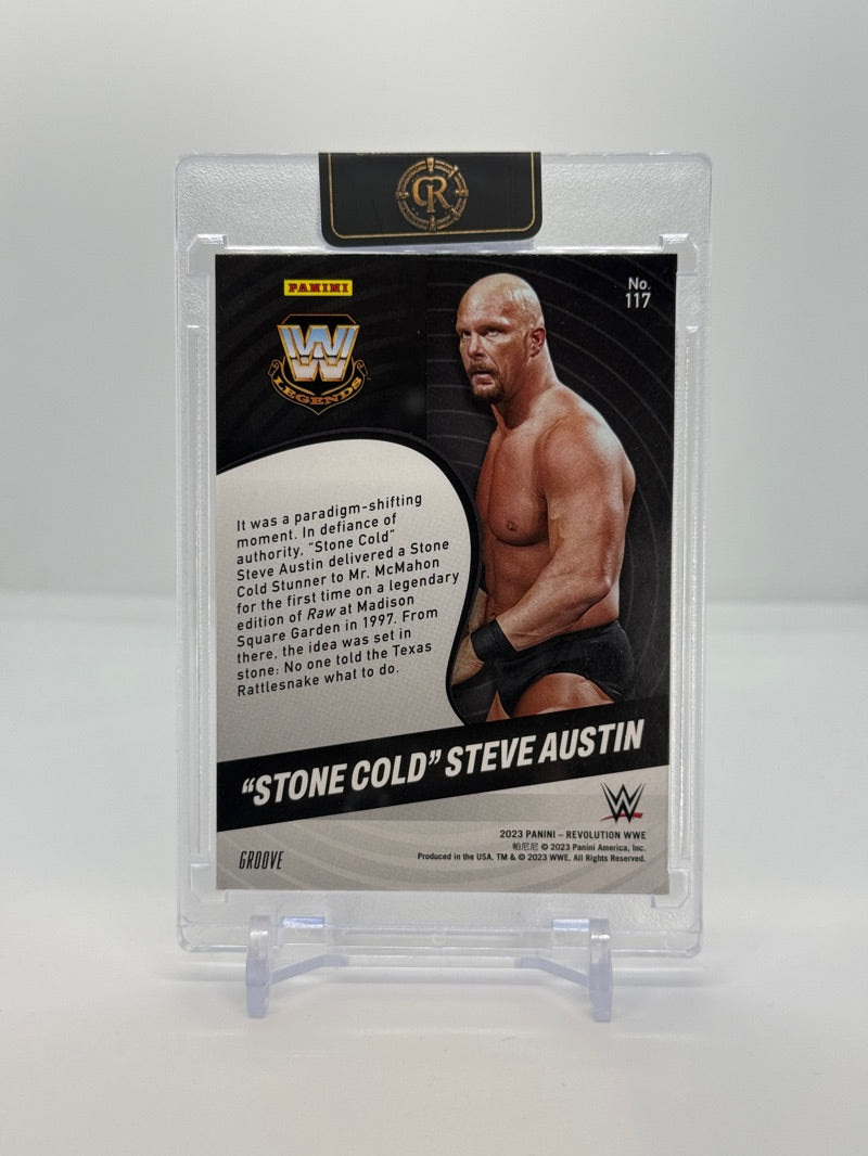 2023 Panini Revolution WWE Stone Cold Steve Austin #117 - Groove - Raw - back