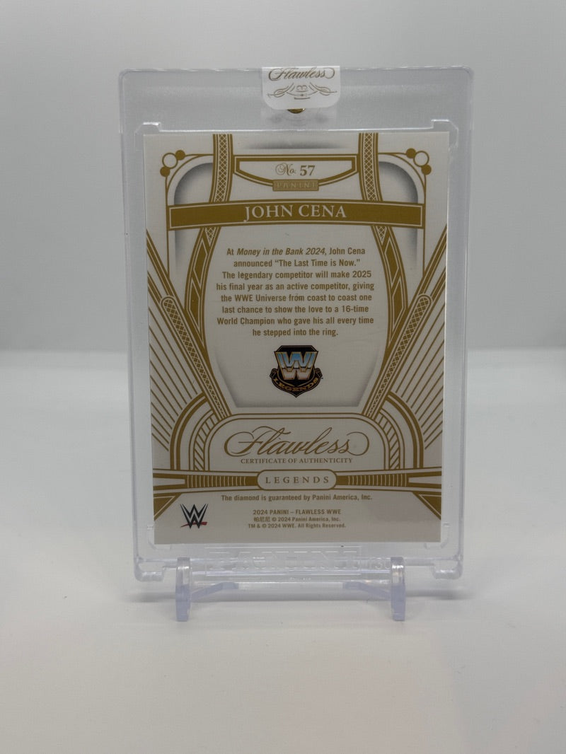 2024 Panini Flawless WWE Legends John Cena #57 - Gold Diamond Gem Relic /10 - Sealed - Raw - back