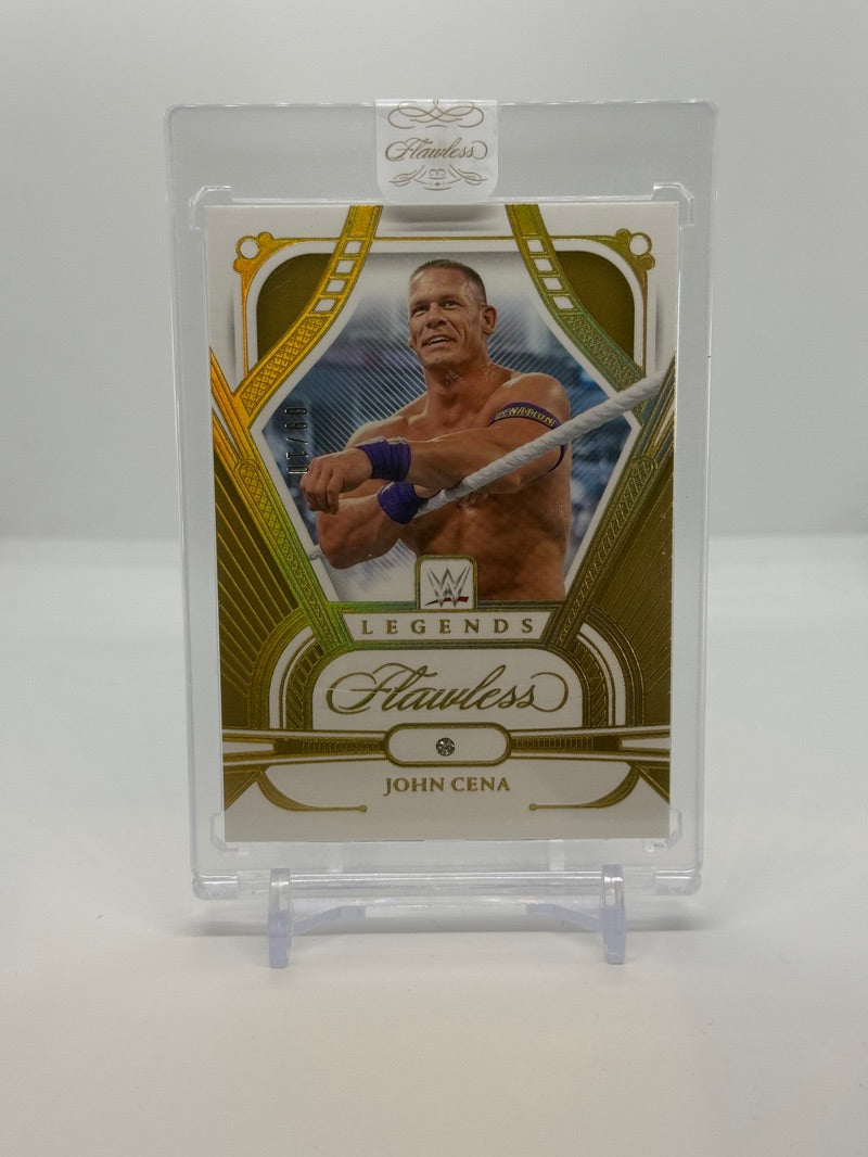2024 Panini Flawless WWE Legends John Cena #57 - Gold Diamond Gem Relic /10 - Sealed - Raw - front